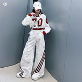 女童秋装套装2025新款洋气卫衣阔腿裤时尚中大童休闲运动服春秋款，童装休闲套装，祺儿童装