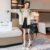 儿童棒球服女童外套春秋款2025新款秋装女孩大童时髦上衣洋气衣服，童装外套，祺妙童装