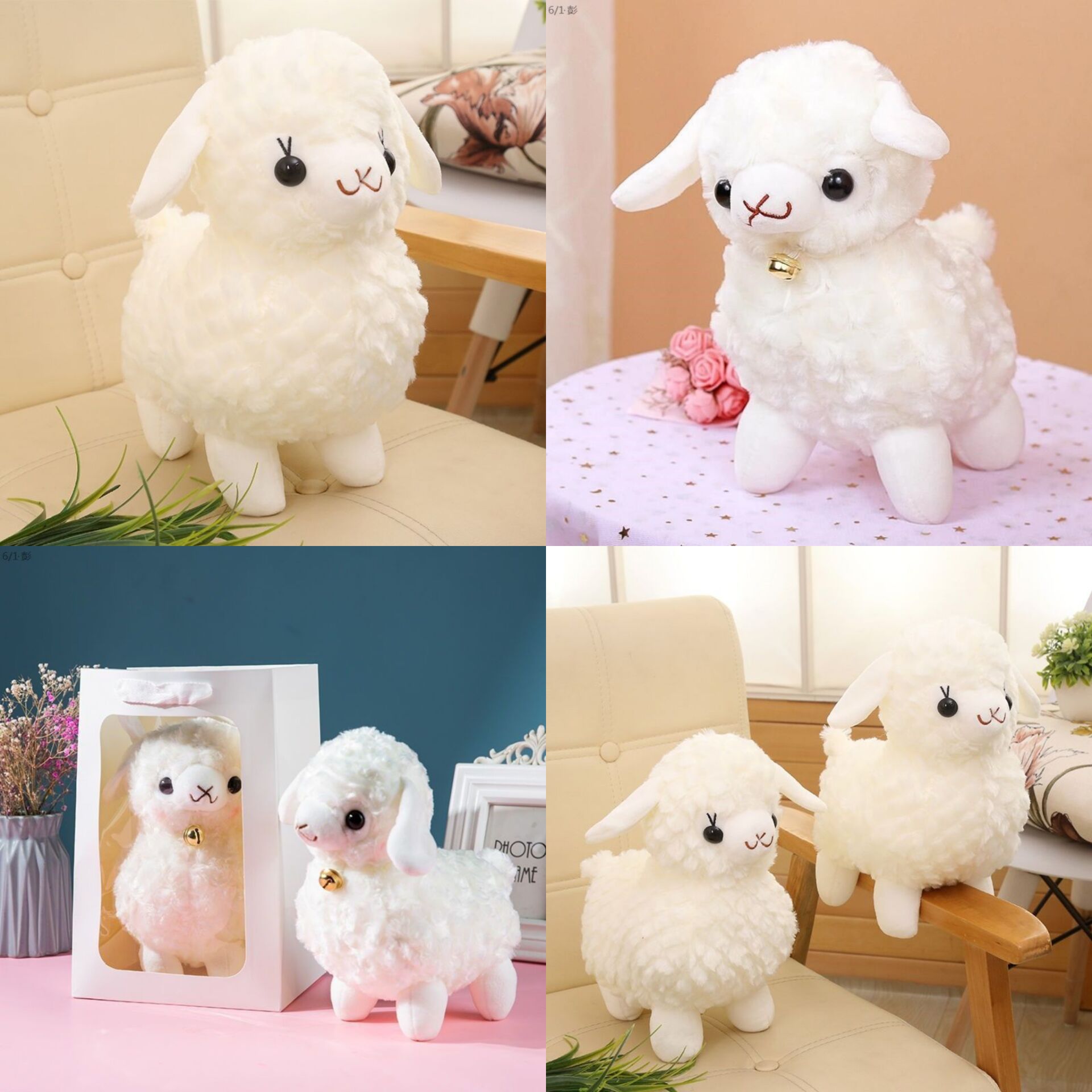 毛绒玩具铃铛羊爪机布娃娃公仔礼物婚庆抛洒活动礼品地推套圈玩具