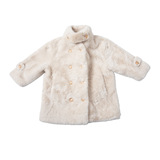 女小童毛毛外套冬款2025新款女中长款冬装小女孩皮毛一体大衣P91，童装外套，祺妙童装