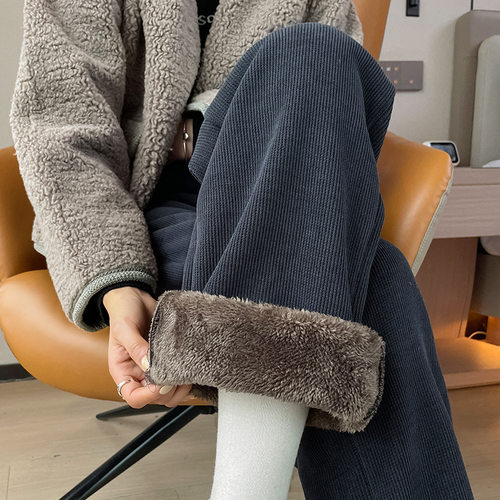 women's wide casual pants warm winter girls female trousers