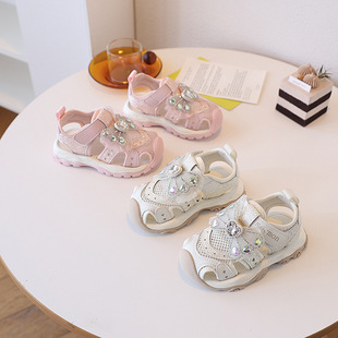 2到3岁宝宝鞋水钻网面女宝凉鞋女童鞋子运动女孩透气小童夏凉童鞋