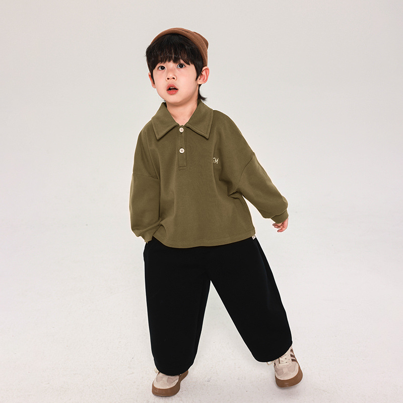 儿童polo衫春装男童韩版中小童春秋休闲上衣学生百搭男孩长袖卫衣