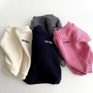 春夏秋季宠物华夫格打底衫泰迪比熊博美贵宾雪纳瑞猫咪小狗狗衣服