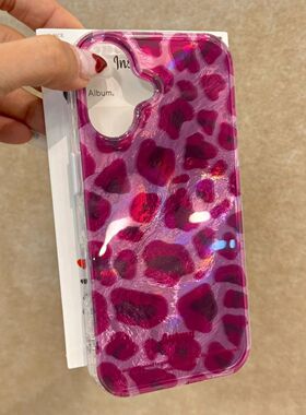 旋涡Purple leopard print case适用iphone 11 12 13 14 15 16 plus 17 pro max