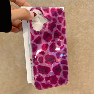 旋涡Purple leopard print case适用iphone 11 12 13 14 15 16 plus 17 pro max
