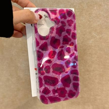 旋涡Purple leopard print case适用iphone 11 12 13 14 15 16 plus 17 pro max