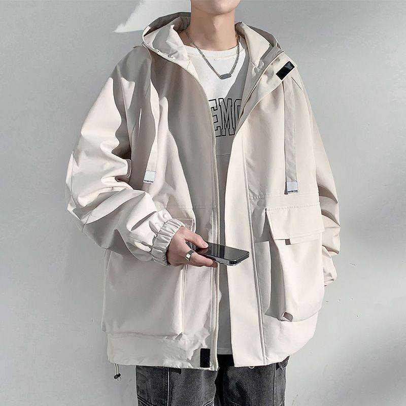 日系连帽冲锋衣外套士春秋冬季大口袋户外休闲防风防水工装夹克,男装,夹克,淘宝优惠券,粉丝福利购,淘宝优惠卷