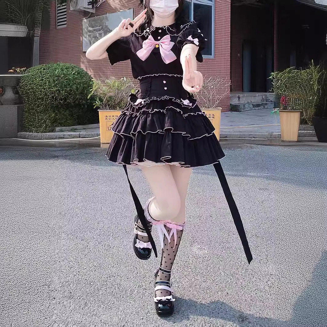 alicedoll原创洛丽塔五色SK半身裙蛋糕半裙lolita蓬蓬裙桃心啵啵