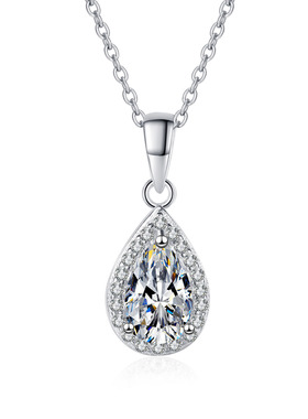 925银莫桑石锁骨链奢华