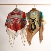 通用薄款 丝羊绒三角巾女士保暖披肩四季 搭肩现货 秋冬季 2025新款