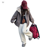 女童2025年冬季新款两面穿加厚皮草外套女大童洋气宽松保暖派克服，童装外套，祺儿童装