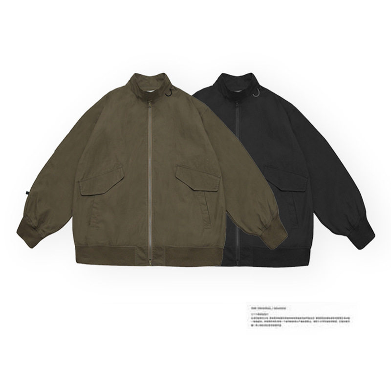 ONES独作男士2026春季新款纯色基础款立领夹克男款日潮复古外套男