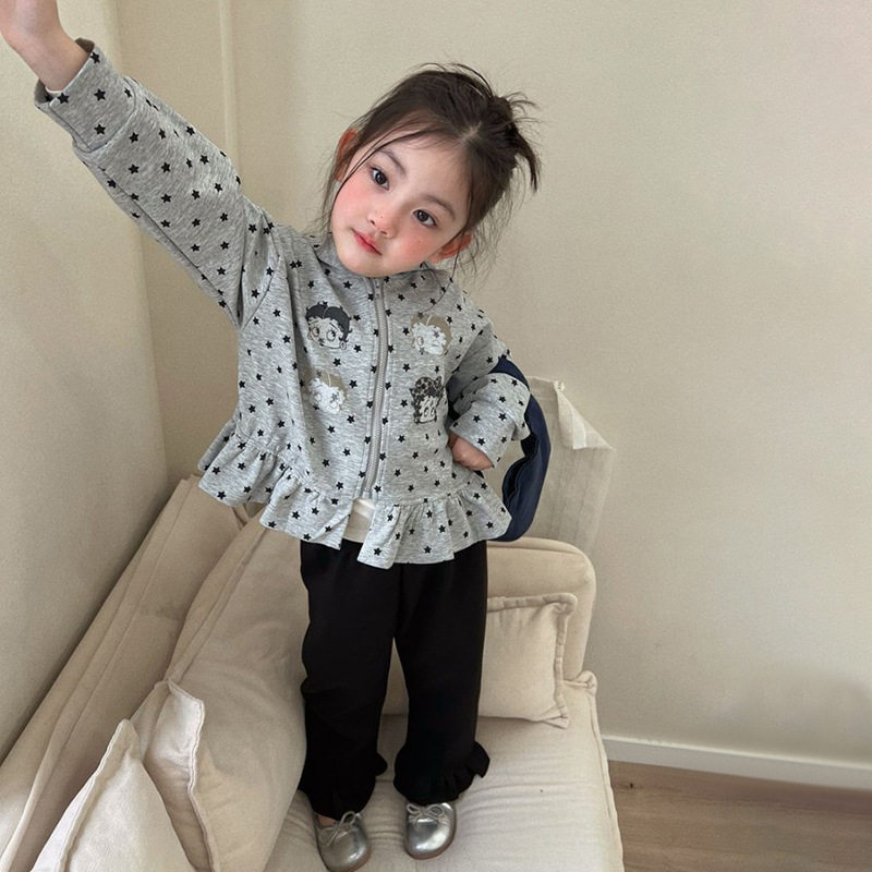 韩系女童春秋季2026星星连帽卫衣外套长袖打底衫花边休闲裤三件套,童装/婴儿装/亲子装,套装,淘宝优惠券,粉丝福利购,淘宝优惠卷