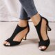 细跟罗马凉鞋 Plus ladies Heel 鱼嘴大码 Sandals High Roman Size