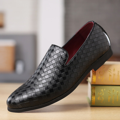 一脚蹬休闲夏皮鞋透气 Leather boot men Driving shoes Loafers