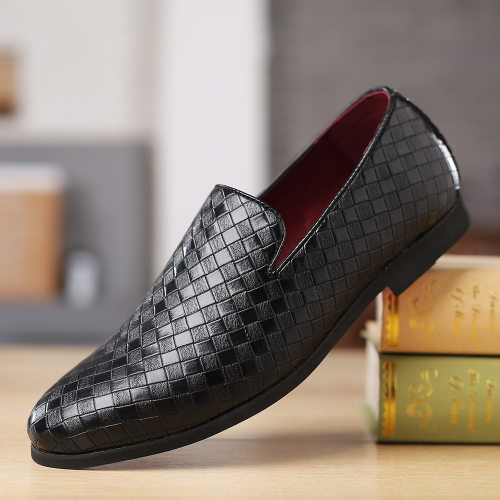 一脚蹬休闲夏皮鞋透气 Leather boot men Driving shoes Loafers