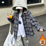 女童外套秋冬装2025新款中大童冬季夹棉加厚上衣儿童连帽格子棉衣，童装外套，祺儿童装