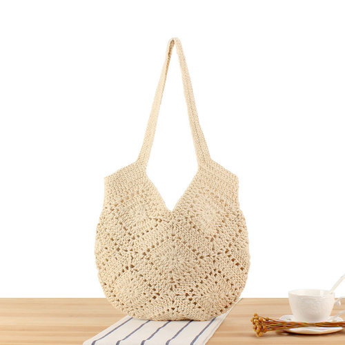 Casual versatile beach vacation shoulder beach bag knitted l