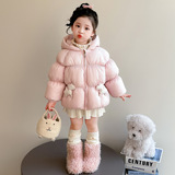 女童棉服冬装2025新款儿童秋冬季加厚洋气韩版棉衣小女孩外套P112，童装棉衣，祺妙童装