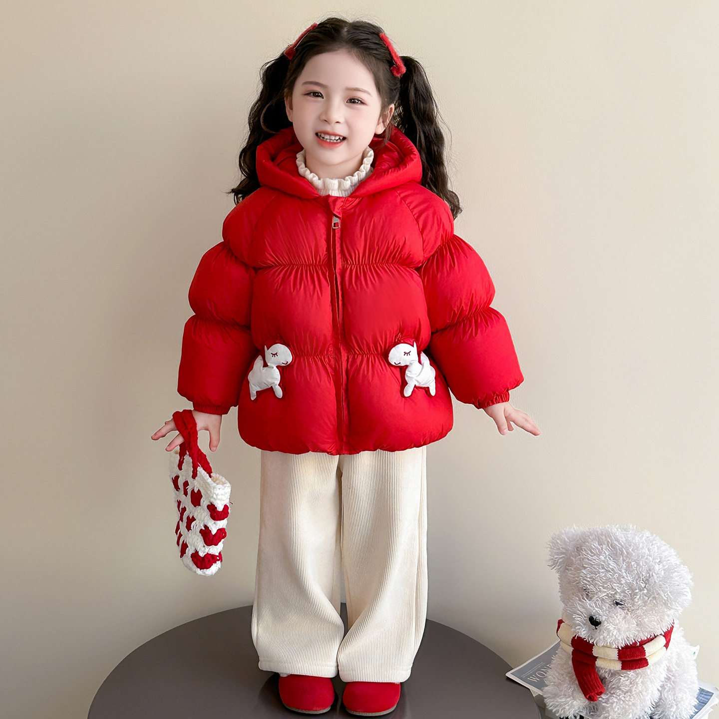 女童棉服冬装2025新款儿童秋冬季加厚洋气韩版棉衣小女孩外套P112，童装棉衣，祺妙童装