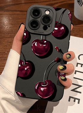 Summer Cherries soft case适用iphone 11 12 13 14 15 16 17 pro max XR XS MAX 7 8 PLUS