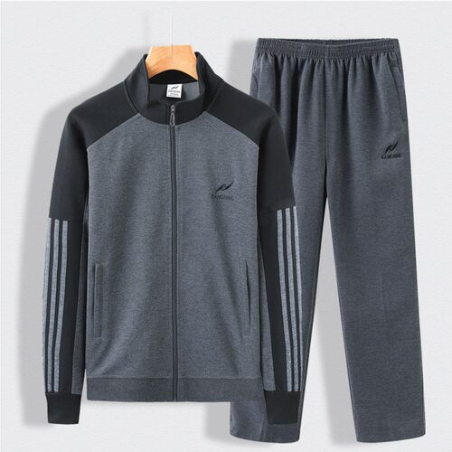 中老年春秋长袖运动服套装男