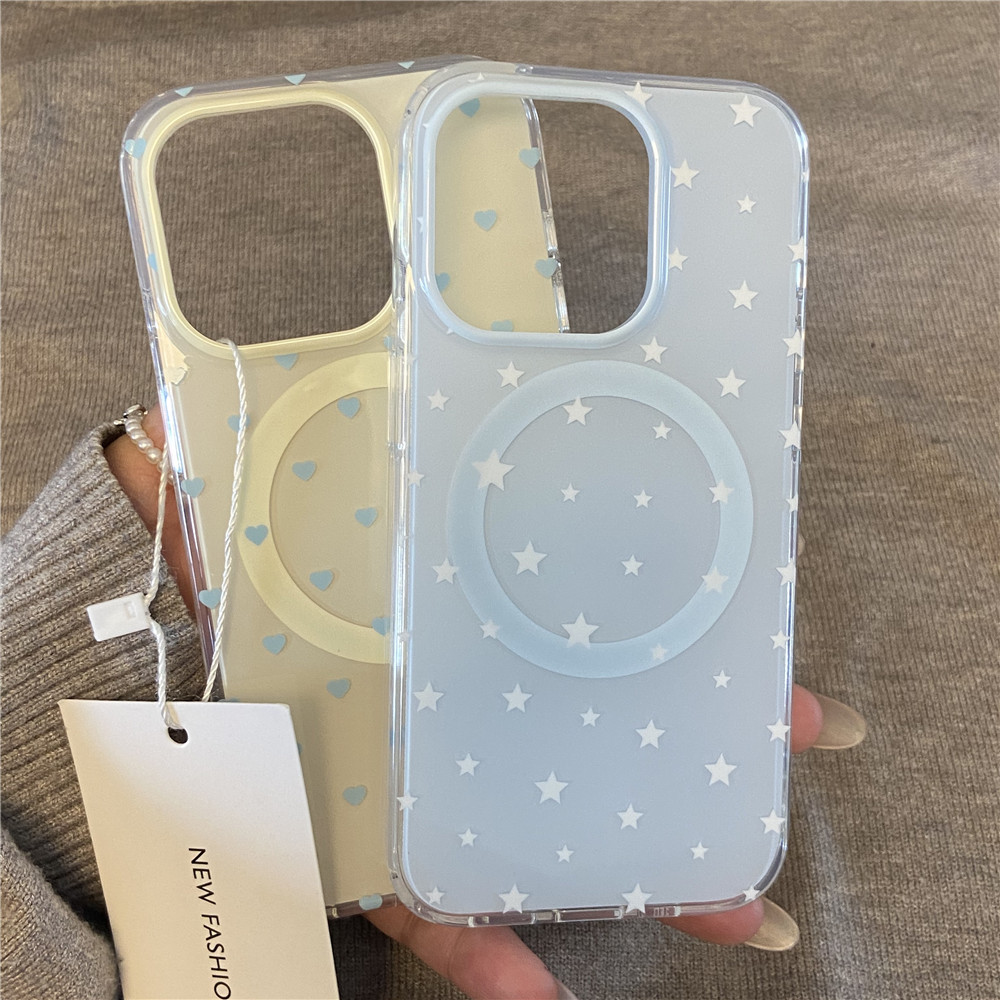 INS风唯美爱心星星适用iphone16promax手机壳苹果15p新款14韩系