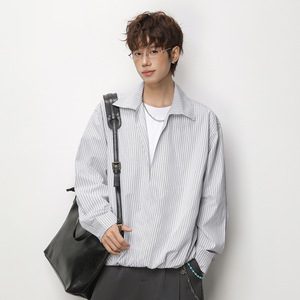 长袖衬衫春款日系宽松衬衣潮牌短宽廓形上衣外套OC8023-P45控78，男装衬衫，电商A362