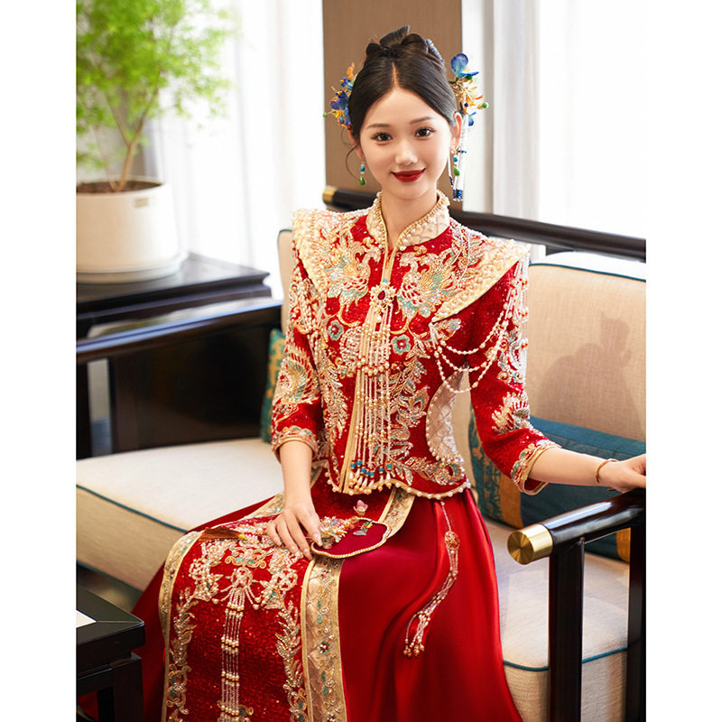重工秀禾服2023新款新娘端出阁嫁衣新中式结婚敬酒服龙凤褂婚礼