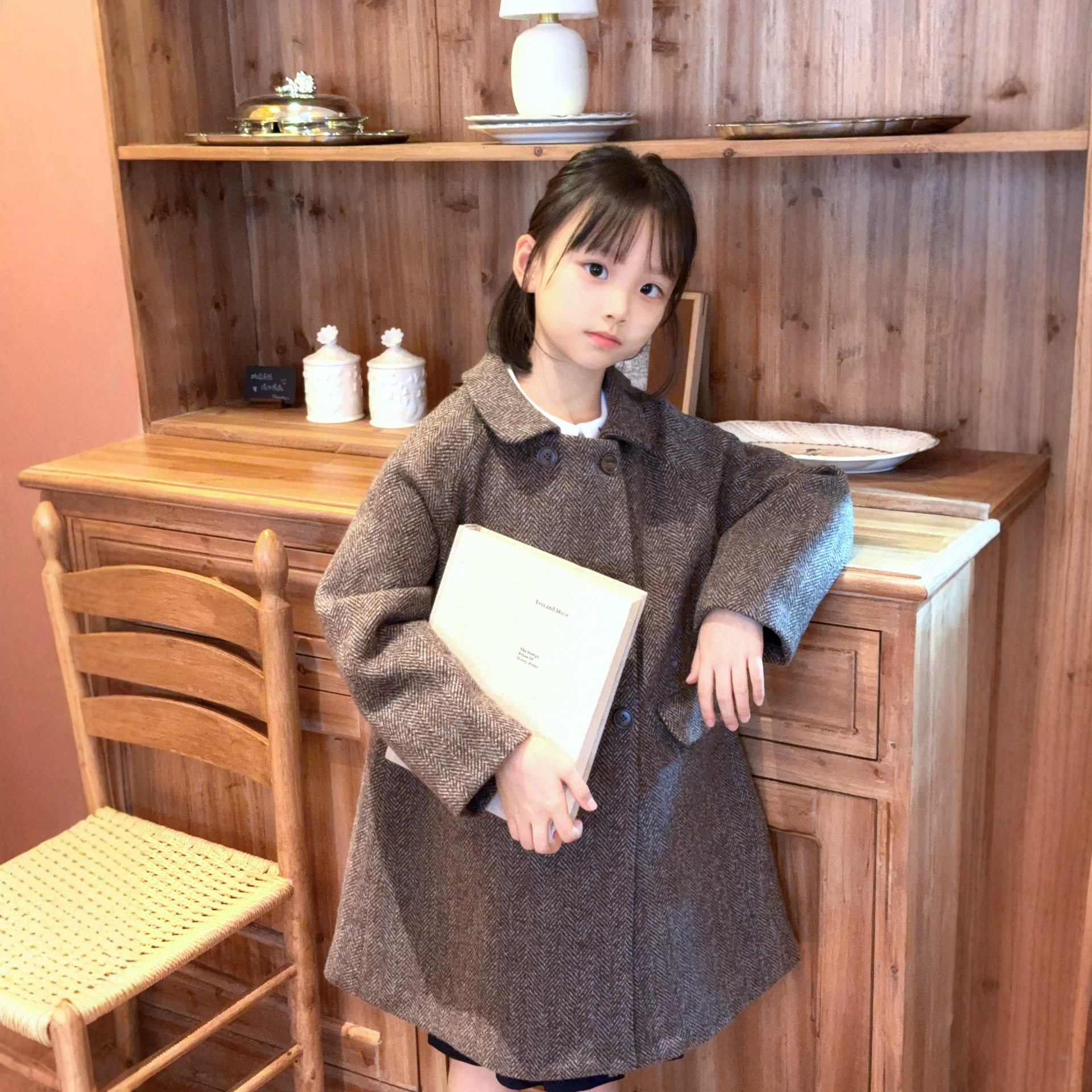 女童昵子大衣韩版羊毛外套