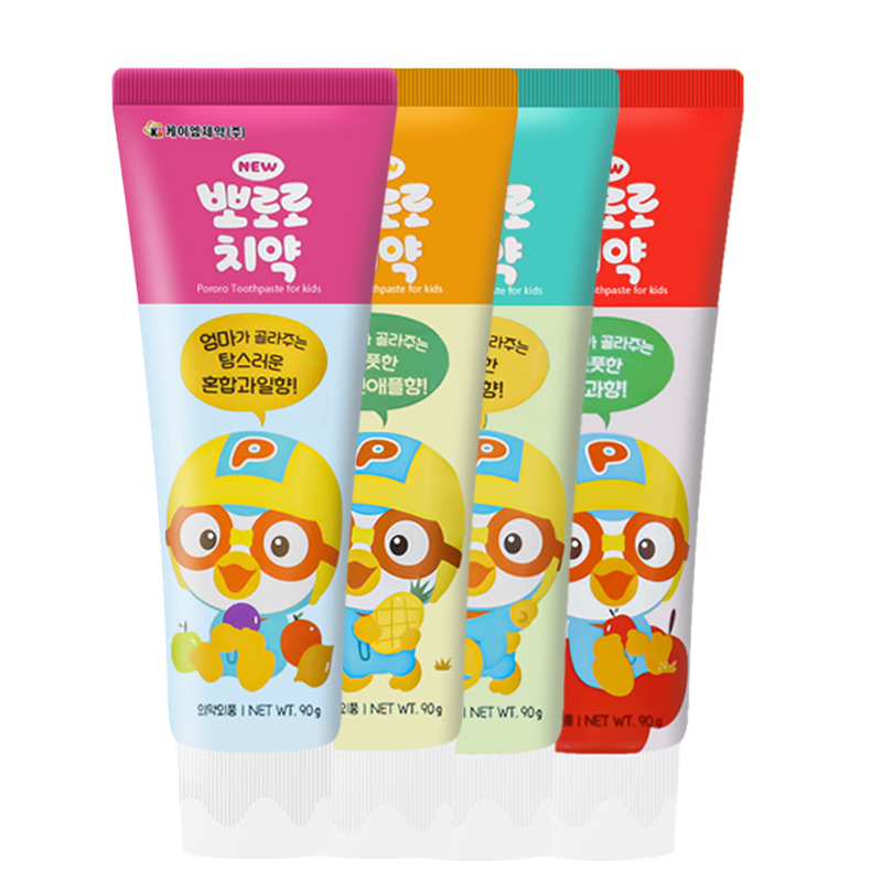 韩国pororo啵乐乐儿童水果味牙膏 宝宝学生低氟防蛀牙3-12岁 90g