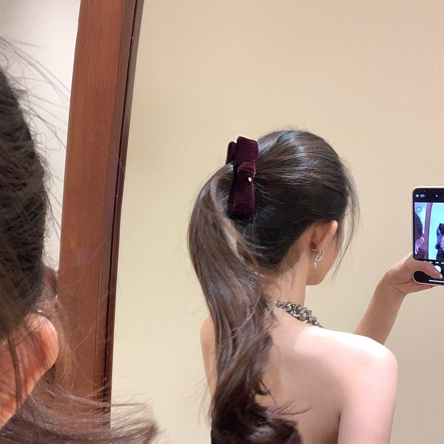 复古丝绒蝴蝶结香蕉夹轻奢发夹女新款秋冬百搭半扎发竖夹头饰发饰,饰品/流行首饰/时尚饰品新,发饰,淘宝优惠券,粉丝福利购,淘宝优惠卷