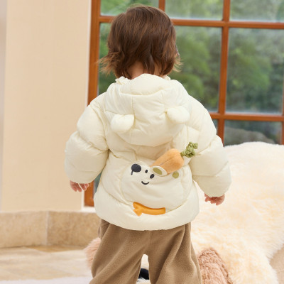 儿童羽绒服女童冬季婴儿轻薄童外套2025新款造型萌白鸭绒潮