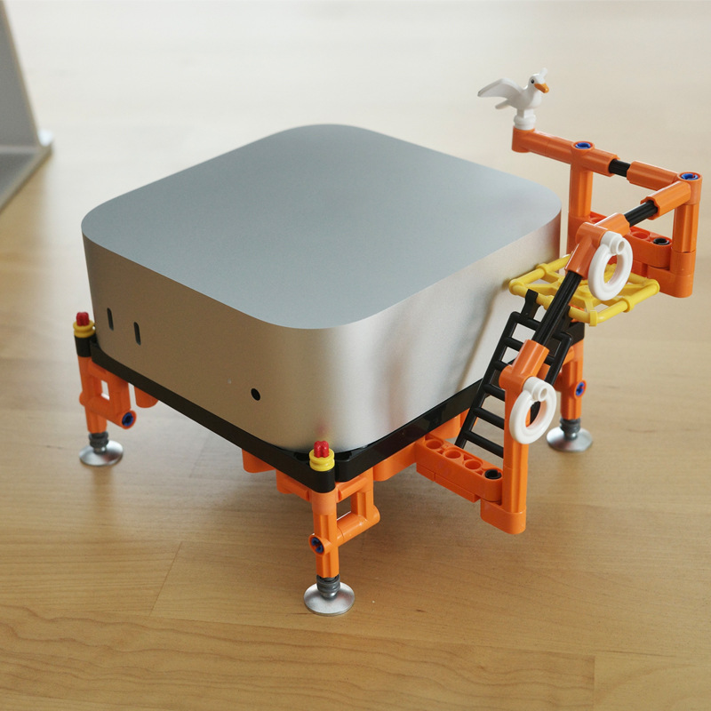 bbdd积木款适用24款Mac Mini M4 及Pro桌面迷你主机电脑支架支撑