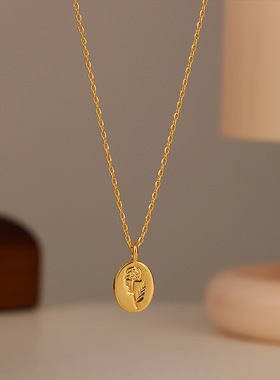 欧美时尚个性复古精致玫瑰花项链女百搭级感轻奢小众简约锁骨链