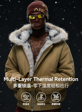 Glowing Box 2025AW 座山雕棉服外套防风防泼水连帽保暖夹克