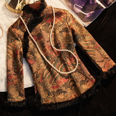 2025旗袍上衣荷旗简中国风旗袍