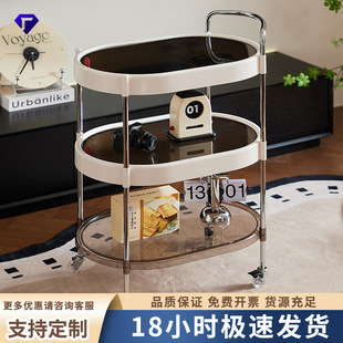 家用多功能轻奢收纳架卧室小推车可移动置物架茶几零食落地收纳架