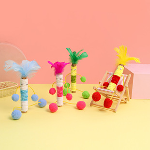 ZOO 炸毛超人木天蓼自嗨猫咪玩具磨牙洁齿羽毛逗猫棒宠物互动