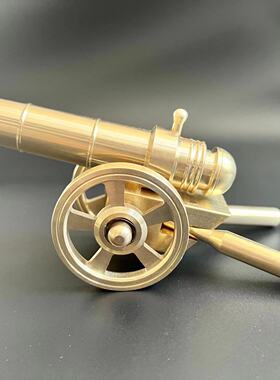 黄铜大炮摆件镇宅大炮迷你小钢炮摆件意大利炮模型玄关摆设工艺品