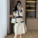 深圳南油女装 针织连衣裙女2025秋冬季 气质腰A字打底毛衣裙