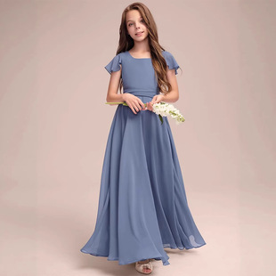 女童雪纺晚礼服生日公主裙端音乐会钢琴小提琴演出服小学生团体