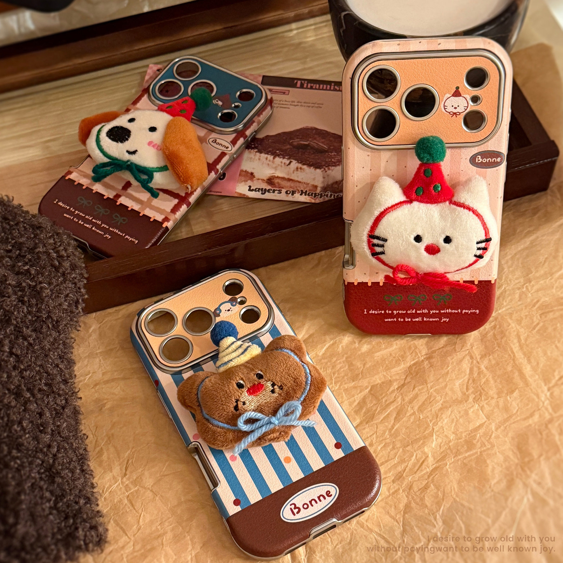 AceCase毛绒动物公仔iphone16苹果17promax适用15手机壳14立体13皮质12软套11卡通