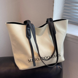 大容量帆布包包女2026新款春季休闲肩包大学生上课包包