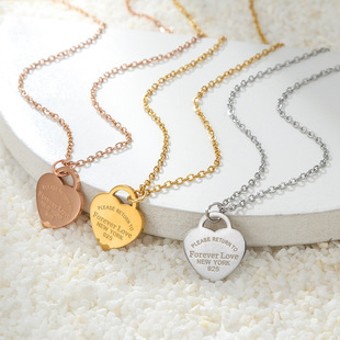 clavicle peach female Girl chain pendant heart fashion love