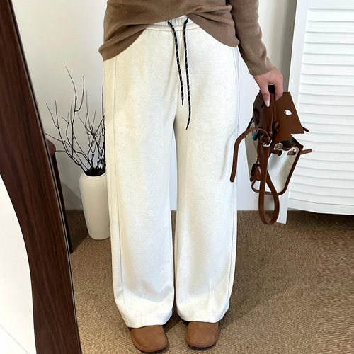 乃粒大码女装腰直筒裤阔腿弯刀裤2025冬胖mm休闲裤百搭长裤NK1322