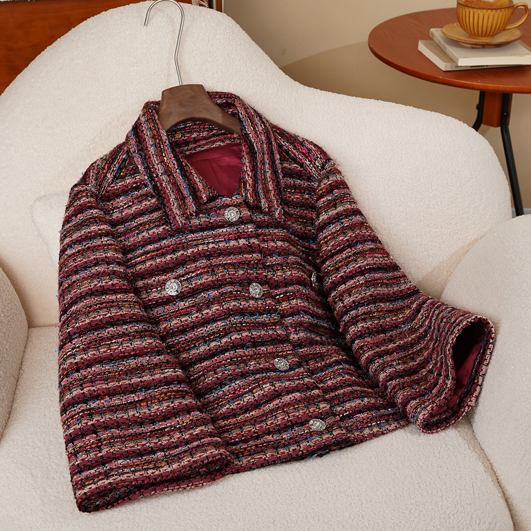 毛涤毛呢外套安斐欧娜绵羊毛亮丝