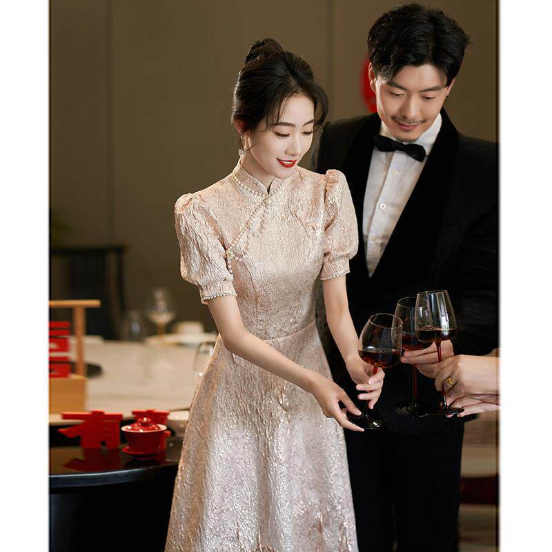 新中式小礼服女2026新款旗袍敬酒服结婚订婚连衣裙宴会礼服