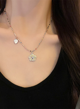 笑脸串珠项链女生款轻奢小众夏日多巴胺穿搭锁骨链2023新款爆款